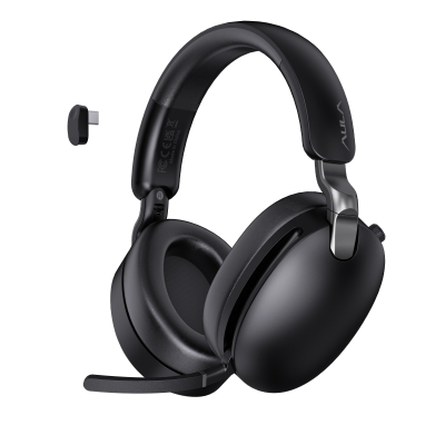 AULA A500 Hybrid ANC 2.4GHz Kablosuz ve Bluetooth 5.4 AUX Mikrofonlu Kulak üstü Kulaklık Siyah - Aula