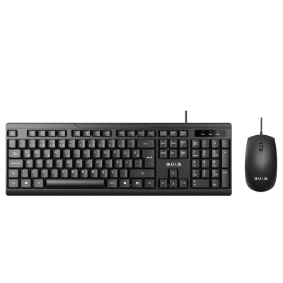 Aula AC101 Kablolu Türkçe Q Klavye ve 1200 DPI Optik Mouse Seti - Aula