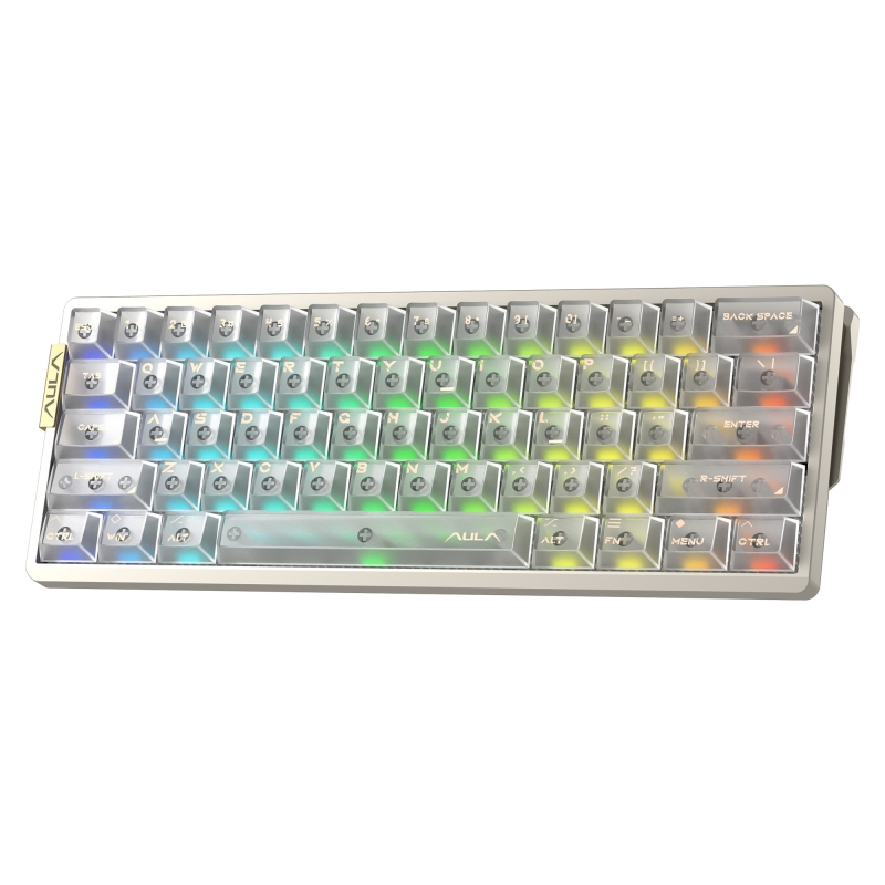 Aula AG60 Alüminyum Manyetik Klavye Hall Effect Snowglow Switch 8000Hz RGB TKL Hot Swap Oyuncu Klavyesi Şeffaf - 8