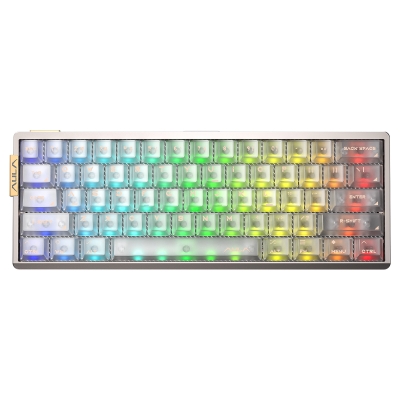 Aula AG60 Alüminyum Manyetik Klavye Hall Effect Snowglow Switch 8000Hz RGB TKL Hot Swap Oyuncu Klavyesi Şeffaf - Aula