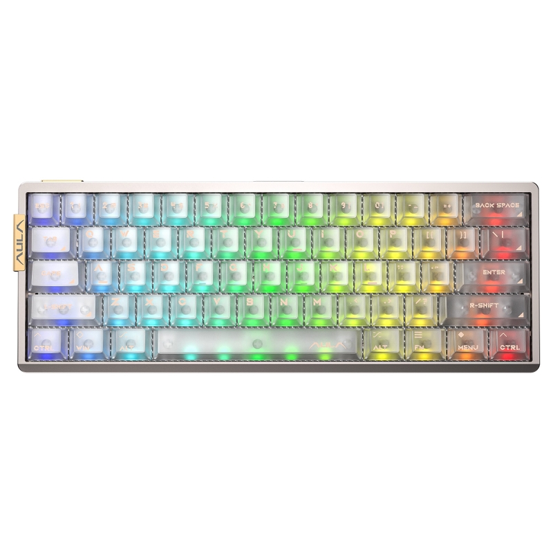 Aula AG60 Alüminyum Manyetik Klavye Hall Effect Snowglow Switch 8000Hz RGB TKL Hot Swap Oyuncu Klavyesi Şeffaf - 1