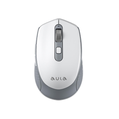 Aula AM204 Çift Modlu Bluetooth ve Kablosuz 1600DPI Şarj Edilebilir Optik Mouse Beyaz - Aula