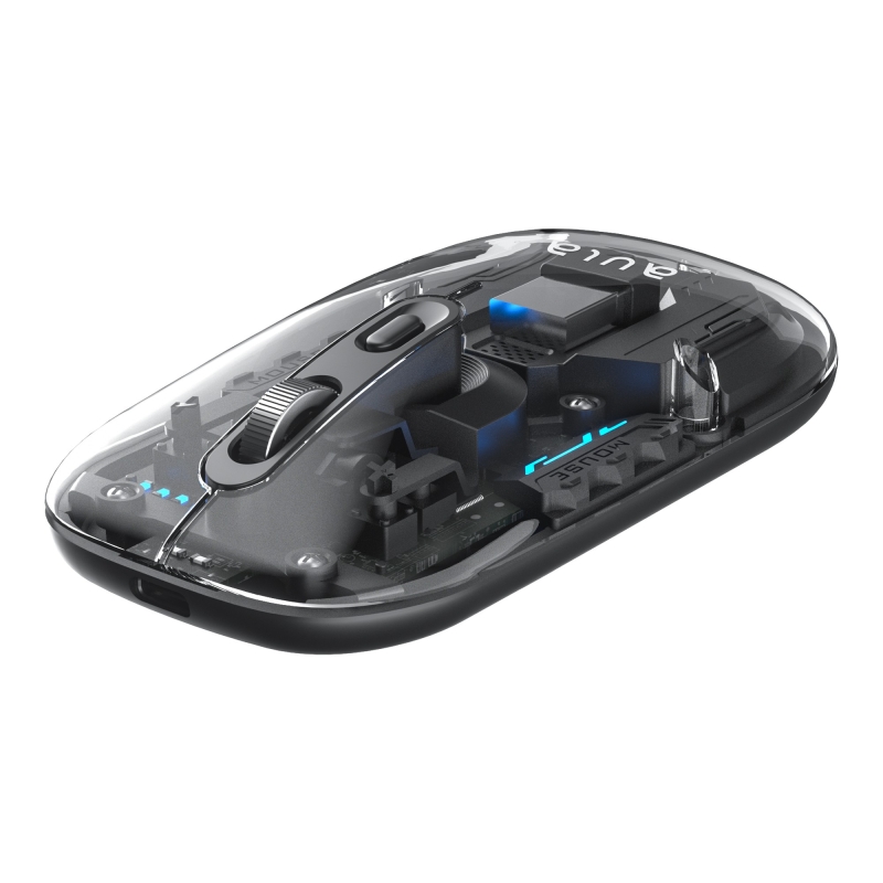 Aula AM210 Dual Mode Bluetooth ve Kablosuz 1600DPI RGB Şeffaf Şarjlı Mouse - 6