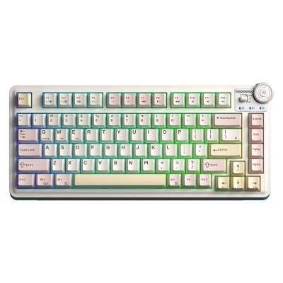 Aula AU75 3 Modlu RGB Hot Swap Mekanik TKL Bloomfield Switch Kablosuz Makrolu Klavye Krem - Aula