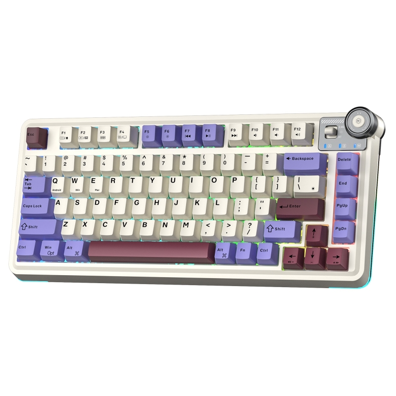 Aula AU75 3 Modlu RGB Hot Swap Mekanik TKL Seiya Switch Kablosuz Makrolu Klavye Bej - 6