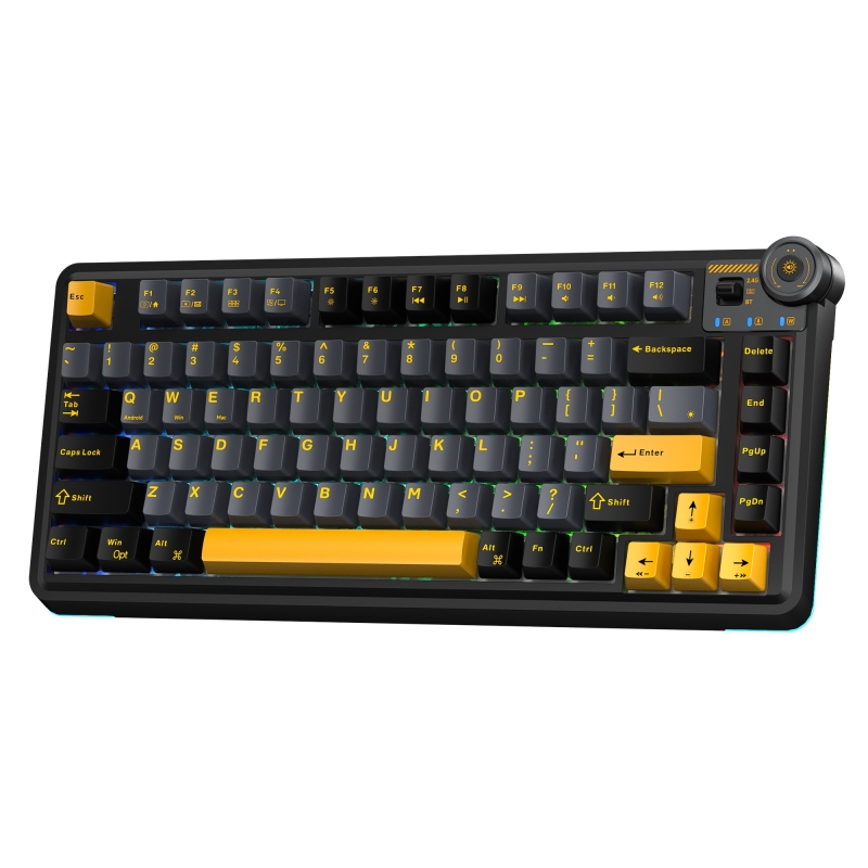 Aula AU75 3 Modlu RGB Hot Swap Mekanik TKL Seiya Switch Kablosuz Makrolu Klavye Siyah - 8