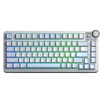 Aula AU75 3 Modlu RGB Hot Swap Mekanik TKL Star Vector Switch Kablosuz Makrolu Klavye Buz Mavisi - Aula