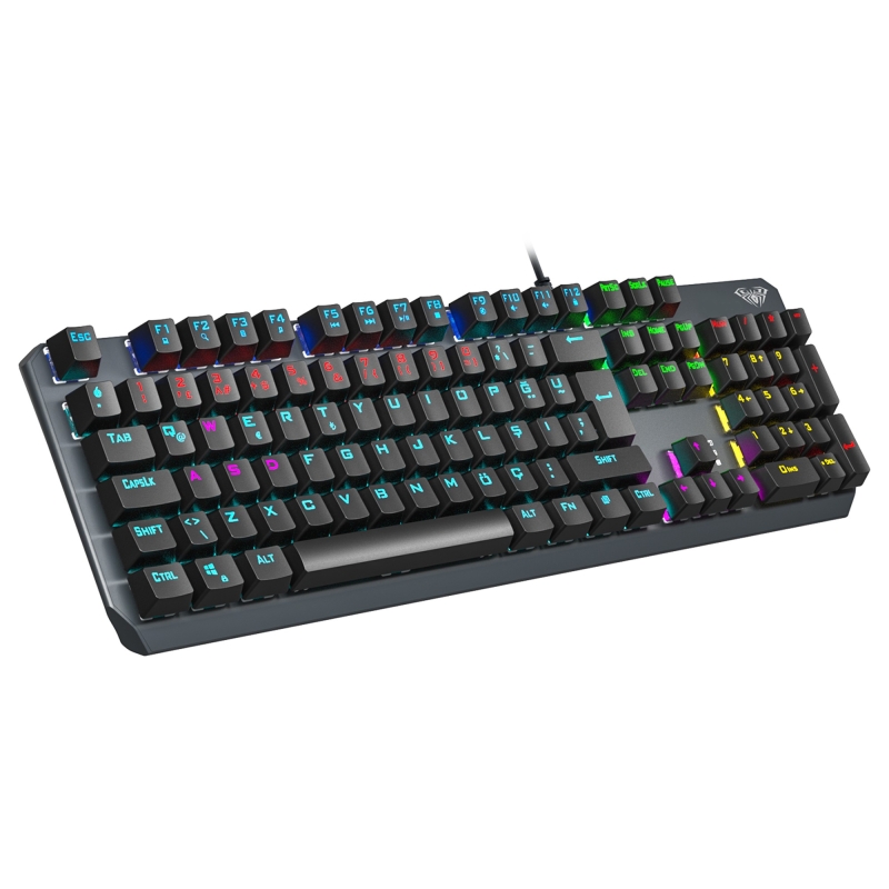 Aula F2066 Blue Switch RGB Makrolu Kablolu Gaming Türkçe Mekanik Oyuncu Klavyesi - 5