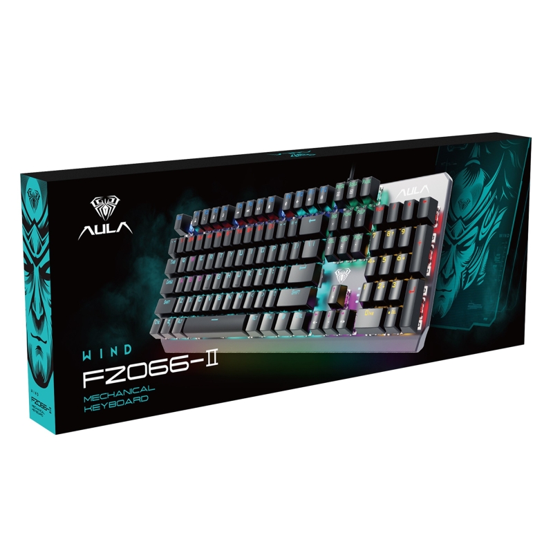 Aula F2066 Blue Switch RGB Makrolu Kablolu Gaming Türkçe Mekanik Oyuncu Klavyesi - 7