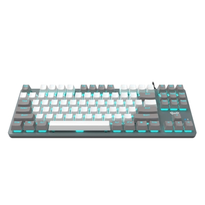 Aula F3287 Mavi Işıklı Kablolu Mekanik İngilizce Q TKL Gaming Oyuncu Klavyesi Beyaz - 2