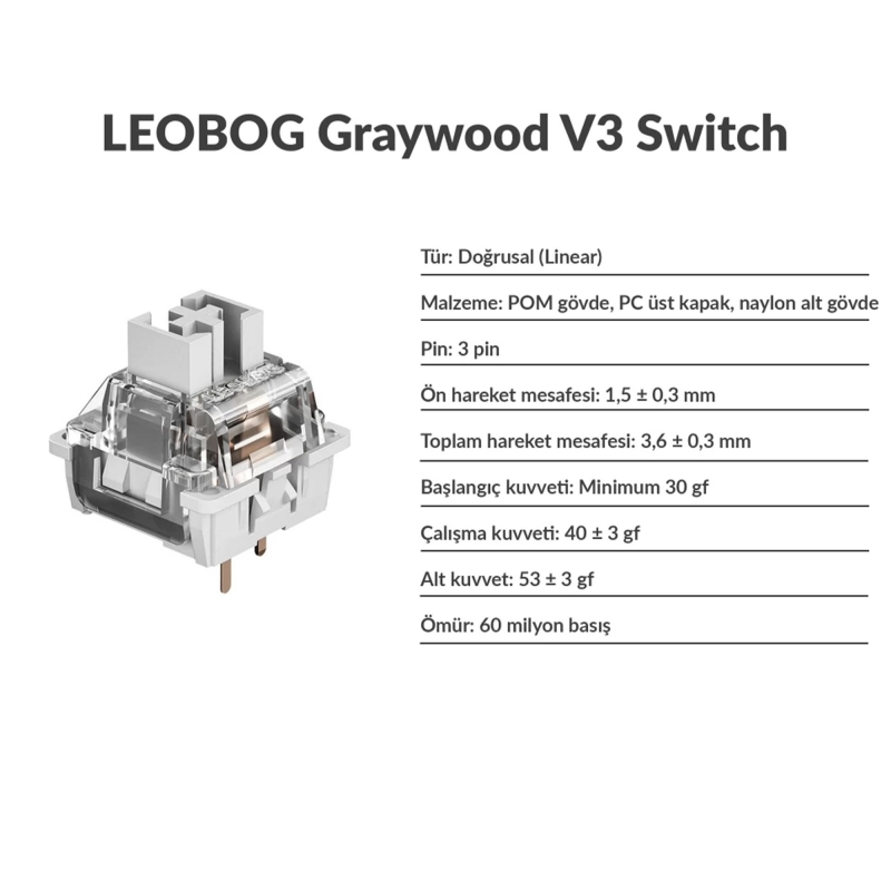 Aula F65 GrayWood V3 Switch Mekanik RGB TKL Makrolu Hot Swap Kablosuz Klavye Gri - 8