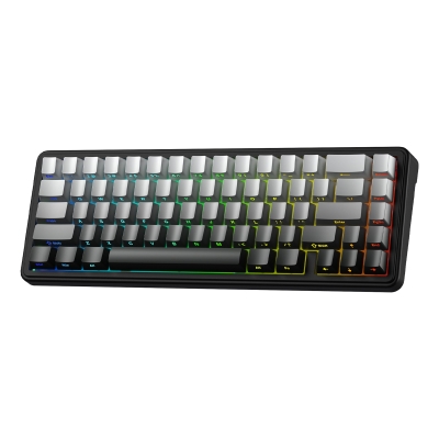 Aula F65 GrayWood V3 Switch Mekanik RGB TKL Makrolu Hot Swap Kablosuz Klavye Gri - Aula