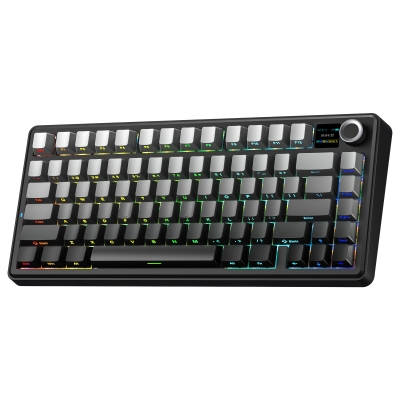 Aula F75 Max Mekanik RGB TKL Reaper Switch Kablosuz Makrolu Hot Swap Klavye Gri - Aula
