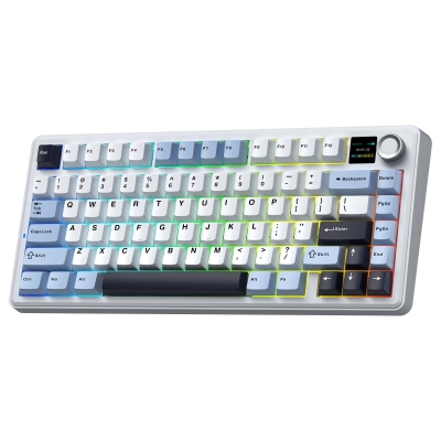 Aula F75 Max Mekanik RGB TKL Reaper Switch Kablosuz Makrolu Hot Swap Klavye Lacivert - Aula