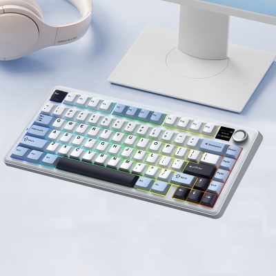 Aula F75 Max Mekanik RGB TKL Reaper Switch Kablosuz Makrolu Hot Swap Klavye Lacivert - 5