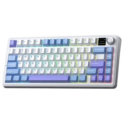 Aula F75 Max Mekanik RGB TKL Reaper Switch Kablosuz Makrolu Hot Swap Klavye Mor - Aula