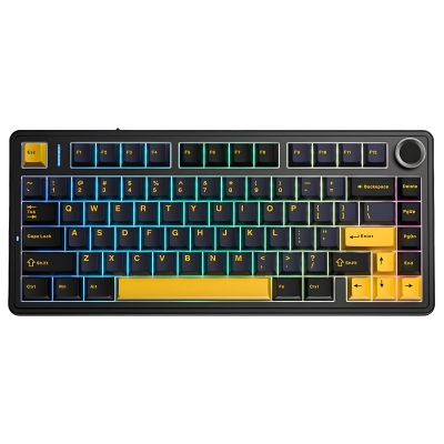 Aula F75 Mekanik RGB Klavye TKL Crescent Switch Tri Mode Kablosuz Makrolu Hot Swap Gaming Oyuncu Klavyesi Siyah - Aula