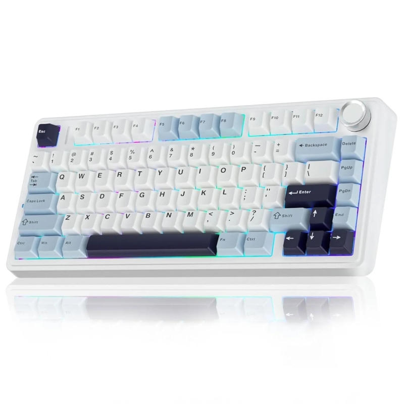 Aula F75 Mekanik RGB TKL Ice Vein Switch Kablosuz Makrolu Hot Swap Klavye Lacivert - 2