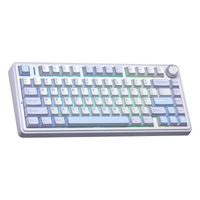 Aula F75 Mekanik RGB TKL Nimbus V3 Switch Kablosuz Makrolu Hot Swap Klavye Buz Mavisi - Aula