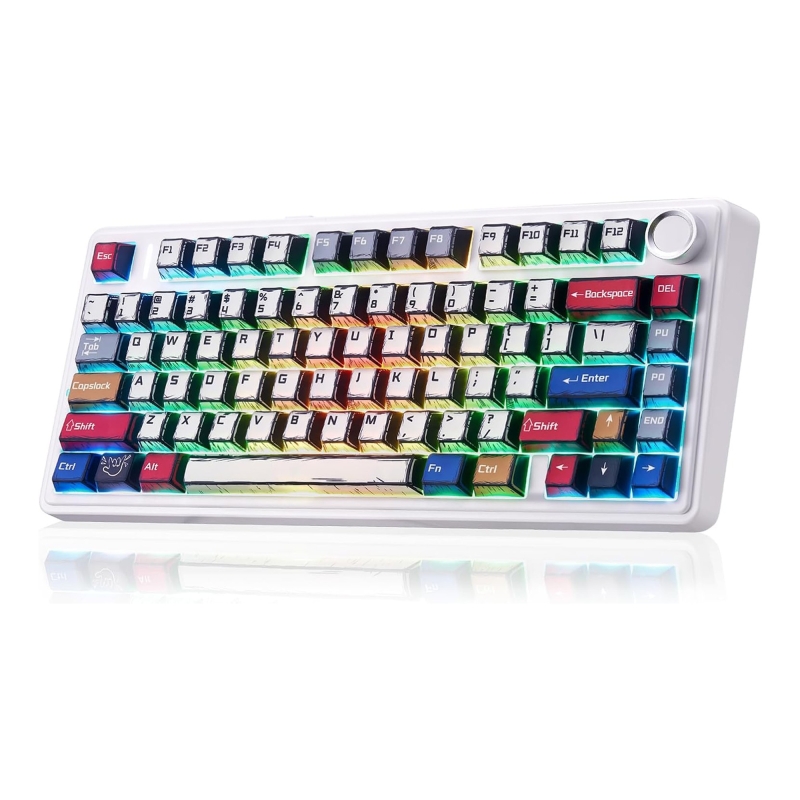 Aula F75 Mekanik RGB TKL Reaper Switch Kablosuz Makrolu Hot Swap Klavye Comic - 9
