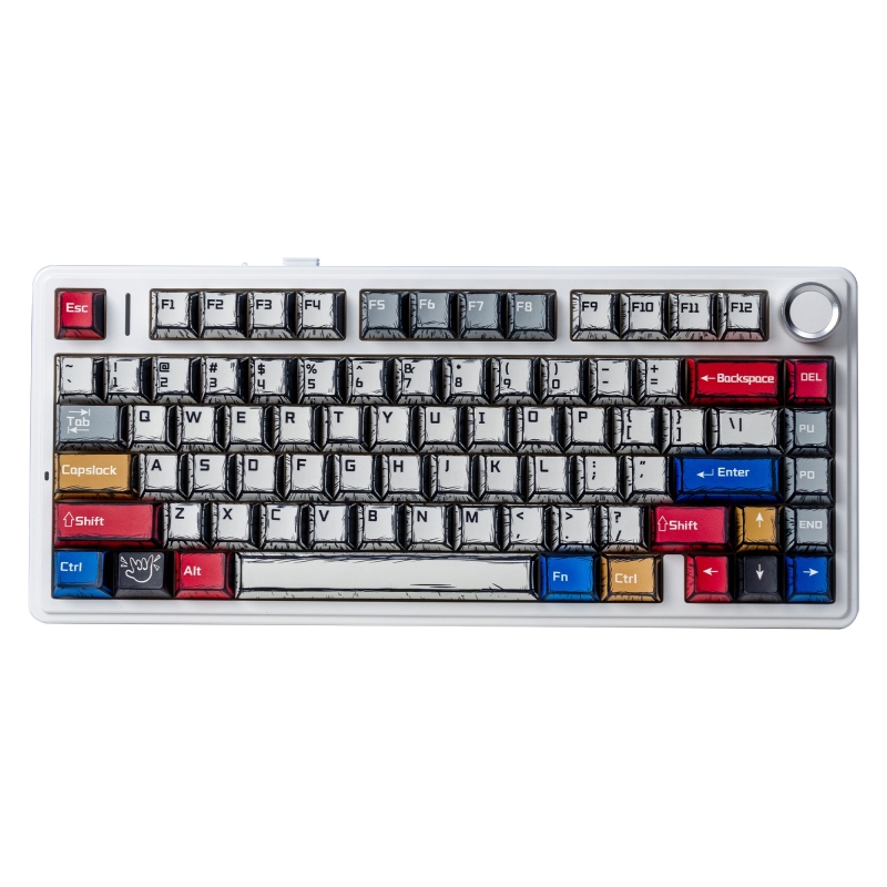 Aula F75 Mekanik RGB TKL Reaper Switch Kablosuz Makrolu Hot Swap Klavye Comic - 1