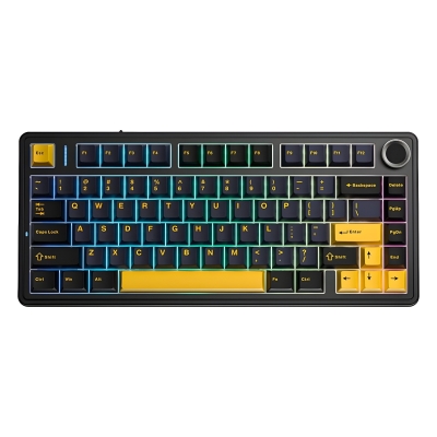 Aula F75 Mekanik RGB TKL Reaper Switch Kablosuz Makrolu Hot Swap Klavye Siyah - Aula