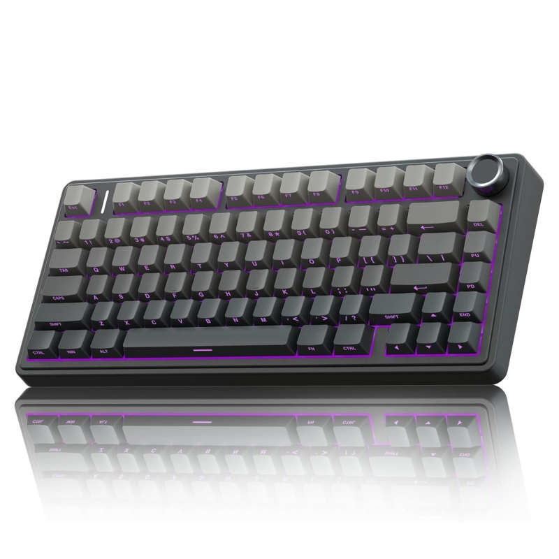 Aula F75 Mekanik RGB TKL Reaper Switch Kablosuz Makrolu Hot Swap Klavye Gradyan Gri - 1