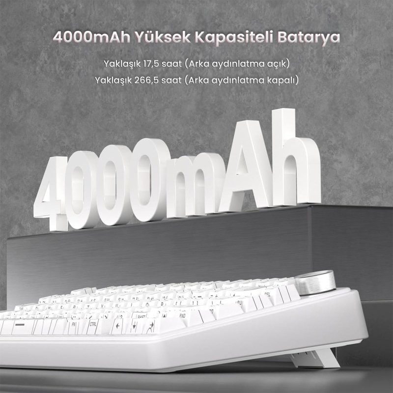 Aula F75 Mekanik RGB TKL Seiya Switch Kablosuz Makrolu Hot Swap Klavye Desenli Beyaz - 7