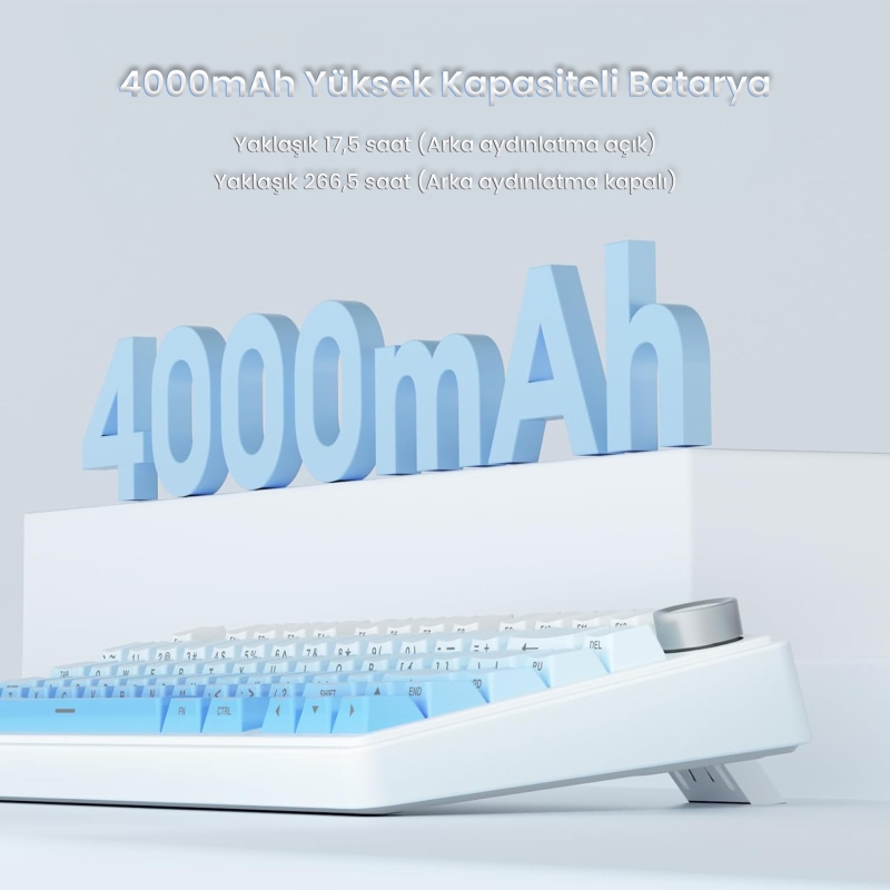 Aula F75 Mekanik RGB TKL Seiya Switch Kablosuz Makrolu Hot Swap Klavye Gradyan Mavi - 7