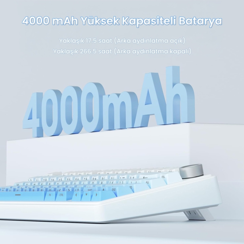 Aula F75 Mekanik RGB TKL Star Vector Switch Kablosuz Makrolu Hot Swap Klavye Gradyan Mavi - 7