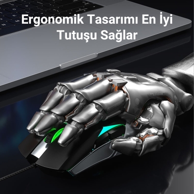 Aula F816 RGB Efektli 12800DPI Kablolu Optik Gaming Oyuncu Mouse - 5