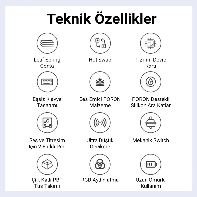 Aula F87 Mekanik RGB TKL GrayWood V3 Switch Kablosuz Makrolu Hot Swap Klavye Turuncu - 2