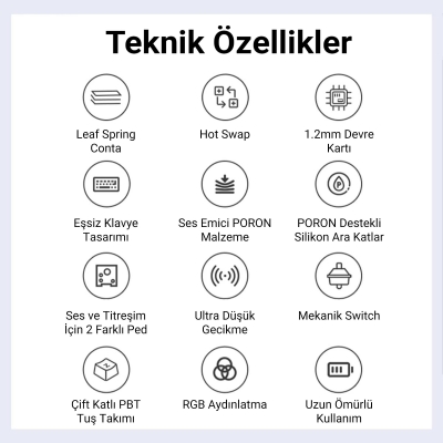 Aula F87 Mekanik RGB TKL GrayWood V3 Switch Kablosuz Makrolu Hot Swap Klavye Yeşil - 3