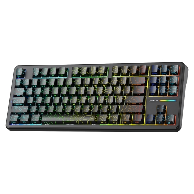 Aula F87 PRO Mekanik RGB TKL Kayhua İntelligent Switch Kablosuz Makrolu Hot Swap Klavye Desenli Siyah - 7