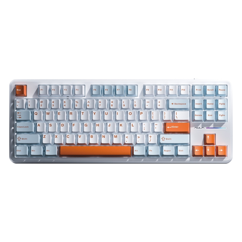 Aula F87 PRO Mekanik RGB TKL Nimbus V3 Switch Kablosuz Makrolu Hot Swap Klavye Turuncu - 7