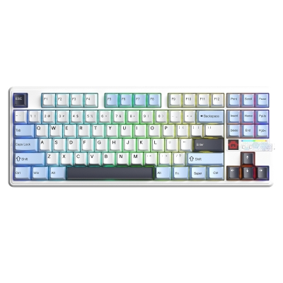 Aula F87 PRO V2 Mekanik RGB TKL Star Vector Switch Kablosuz Makrolu Hot Swap Klavye Lacivert - Aula
