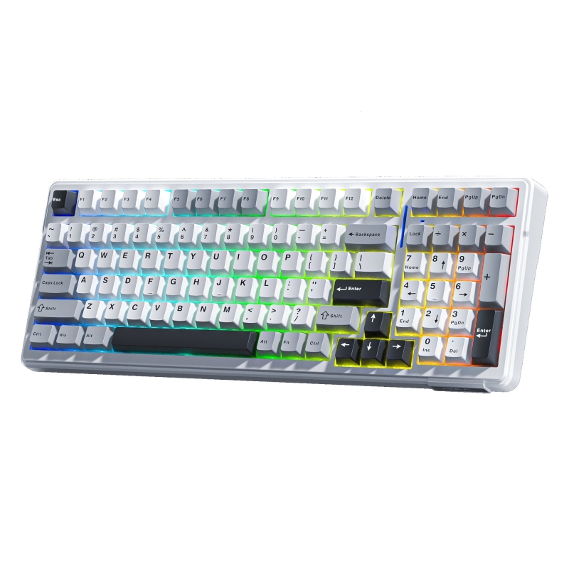 Aula F99 3 Modlu RGB Hot Swap Mekanik Linear GrayWood V3 Switch Kablosuz Makrolu Klavye Gri - 2