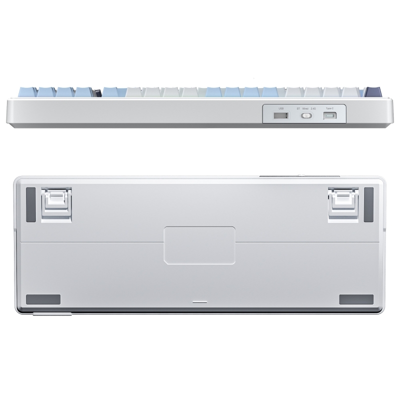 Aula F99 3 Modlu RGB Hot Swap Mekanik Linear GrayWood V3 Switch Kablosuz Makrolu Klavye Lacivert - 8