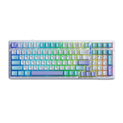 Aula F99 3 Modlu RGB Hot Swap Mekanik Linear GrayWood V3 Switch Kablosuz Makrolu Klavye Lila - 1
