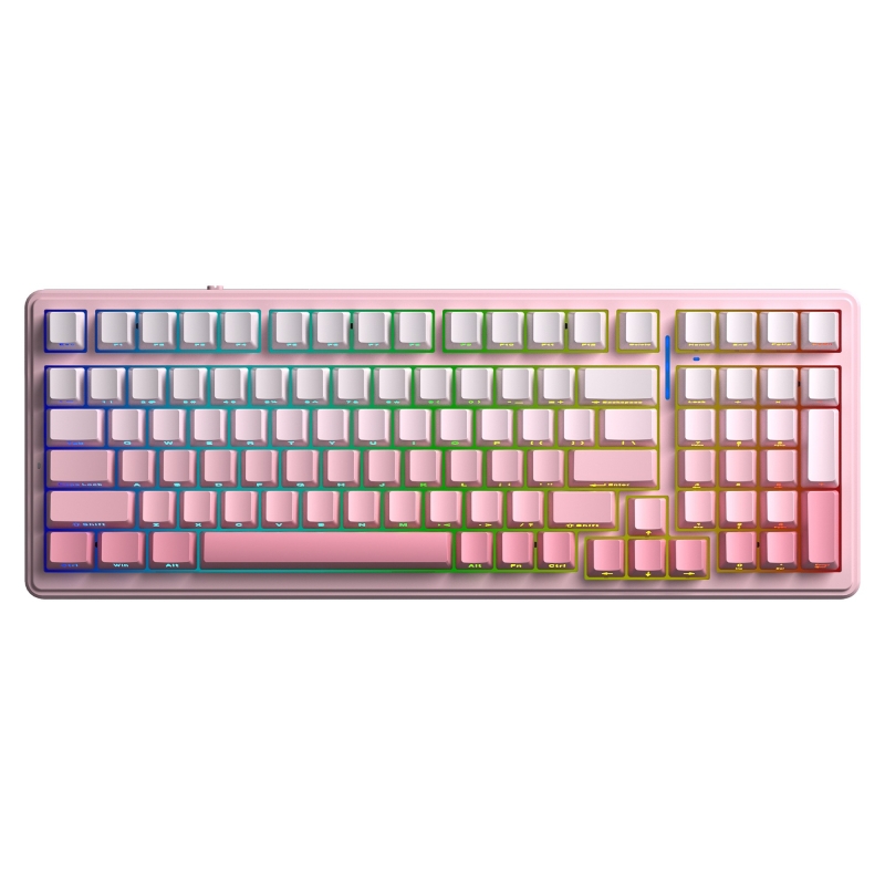 Aula F99 Mekanik RGB Dream Sakura Switch 3 Modlu Kablosuz Makrolu Hot Swap Klavye Gradyan Pembe - 1