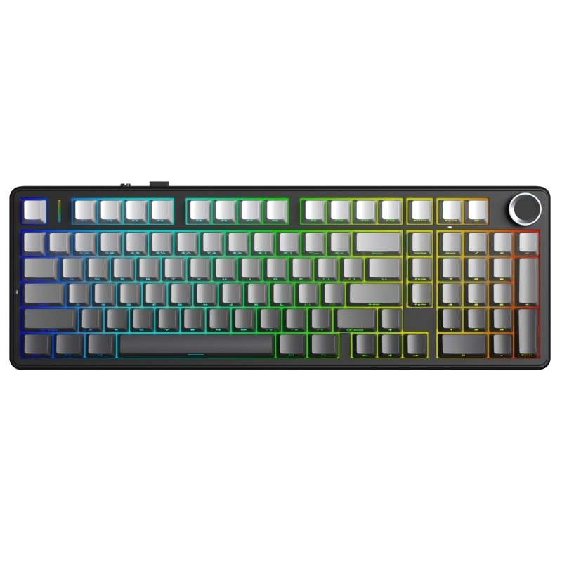 Aula F99 Pro 3 Modlu RGB Hot Swap Mekanik Nimbus V3 Switch Kablosuz Makrolu Klavye Gradyan Gri - 1