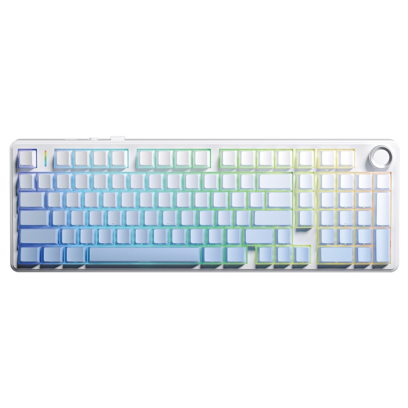 Aula F99 Pro 3 Modlu RGB Hot Swap Mekanik Nimbus V3 Switch Kablosuz Makrolu Klavye Gradyan Mavi - 1