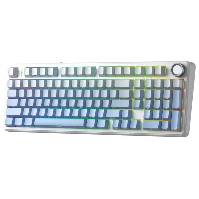 Aula F99 Pro 3 Modlu RGB Hot Swap Mekanik Nimbus V3 Switch Kablosuz Makrolu Klavye Gradyan Mavi - 8