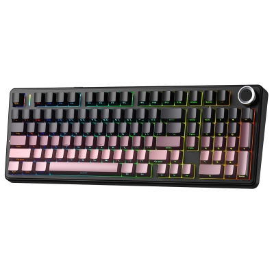 Aula F99 Pro 3 Modlu RGB Hot Swap Mekanik Reaper Switch Kablosuz Makrolu Klavye Gradyan Pembe - 9