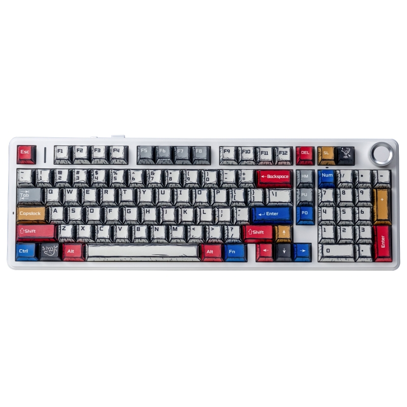 Aula F99 Pro 3 Modlu RGB Hot Swap Mekanik Star Vector Switch Kablosuz Makrolu Klavye Comic - 1