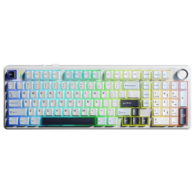 Aula F99 Pro 3 Modlu RGB Hot Swap Mekanik Star Vector Switch Kablosuz Makrolu Klavye Lacivert - Aula