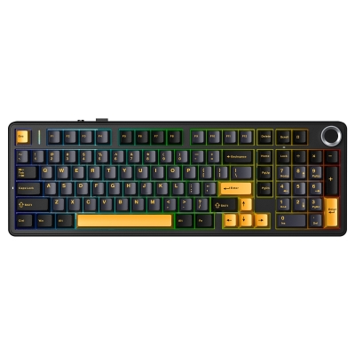 Aula F99 Pro 3 Modlu RGB Hot Swap Mekanik Star Vector Switch Kablosuz Makrolu Klavye Siyah - Aula