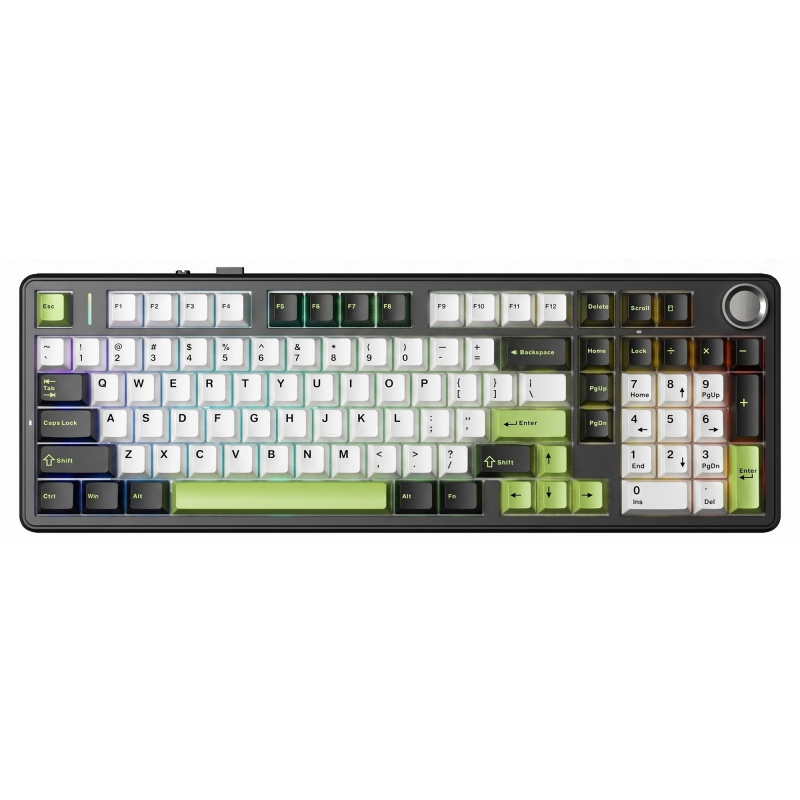 Aula F99 Pro 3 Modlu RGB Hot Swap Mekanik Star Vector Switch Kablosuz Makrolu Klavye Yesil - 1