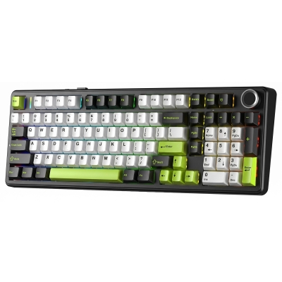 Aula F99 Pro 3 Modlu RGB Hot Swap Mekanik Star Vector Switch Kablosuz Makrolu Klavye Yesil - 9