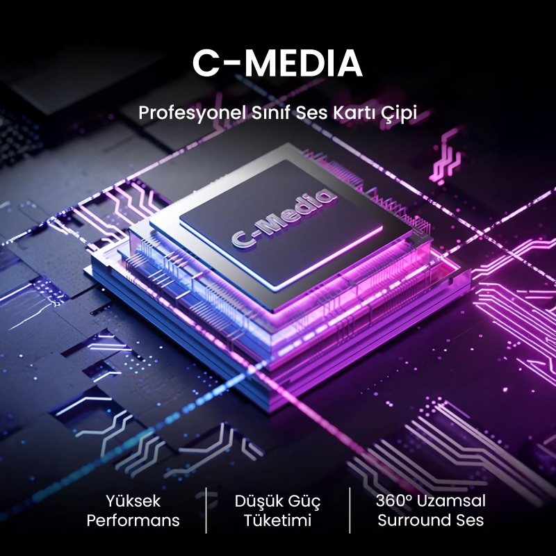 Aula G7 PRO Tri Mode Kablosuz RGB Gaming Mikrofonlu Oyuncu Kulaklığı 7.1 Surround Ses 40mm Driver Düşük Gecikme E-Spor Kulaklık Beyaz - 6